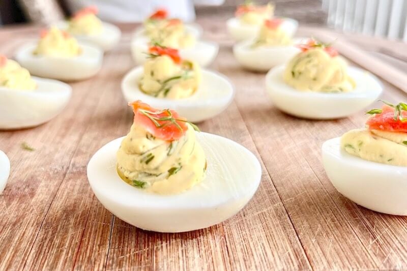 Recipe: Deliciously Dill Deviled Eggs with Smoked Salmon