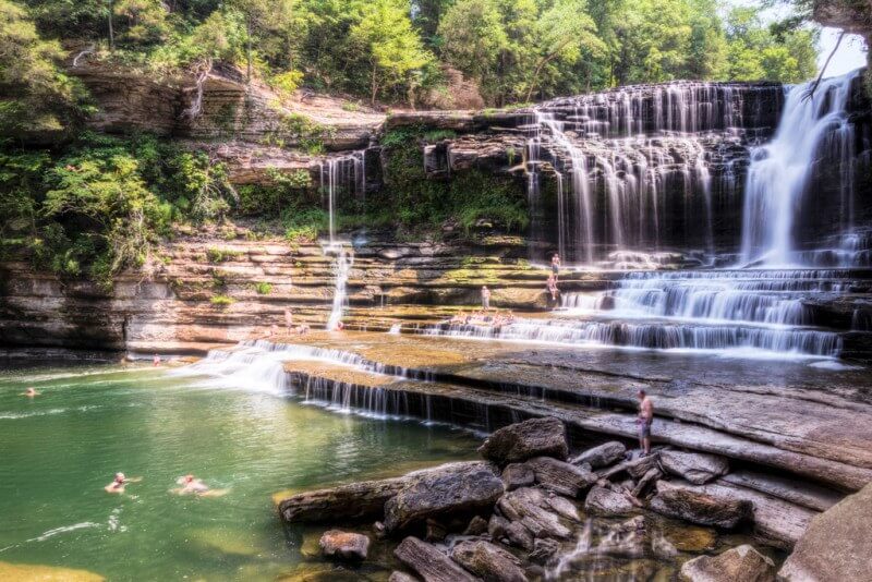 8 Hikes with Waterfalls Near Nashville, TN: Cummins Falls is a beautiful waterfall and refreshing swim 
