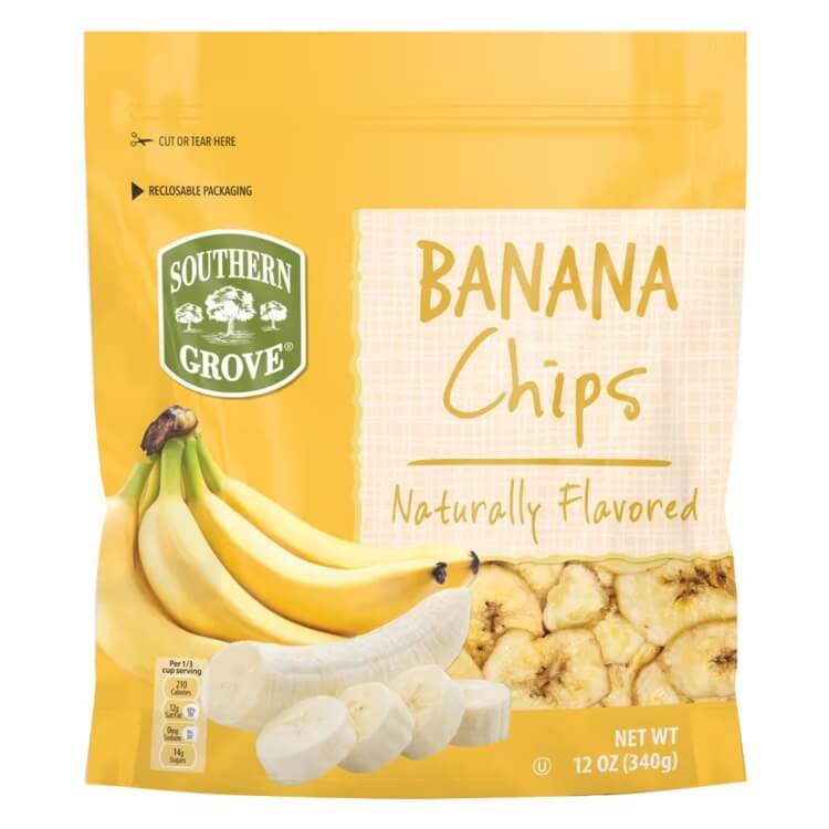 Bag of Southern Grove banana chips