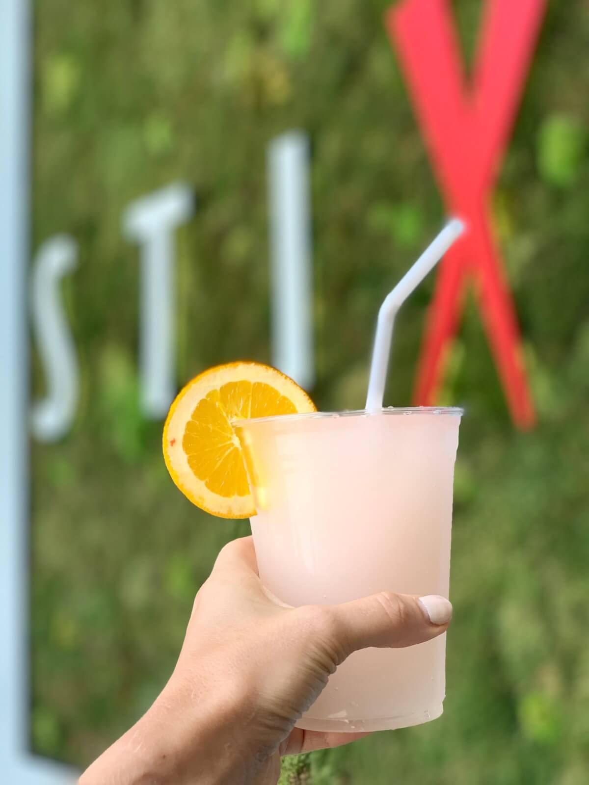 The Frozen Lemonade Sake cocktail from STIX Express in Memphis, topped with an orange peel