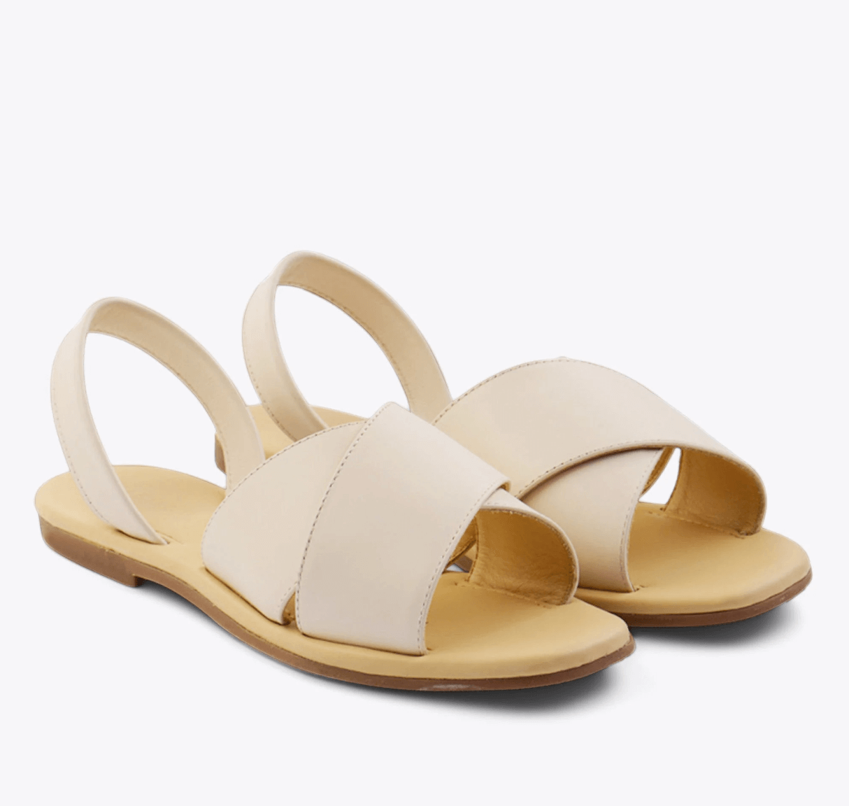 Nisolo white cross sandals with ankle strap