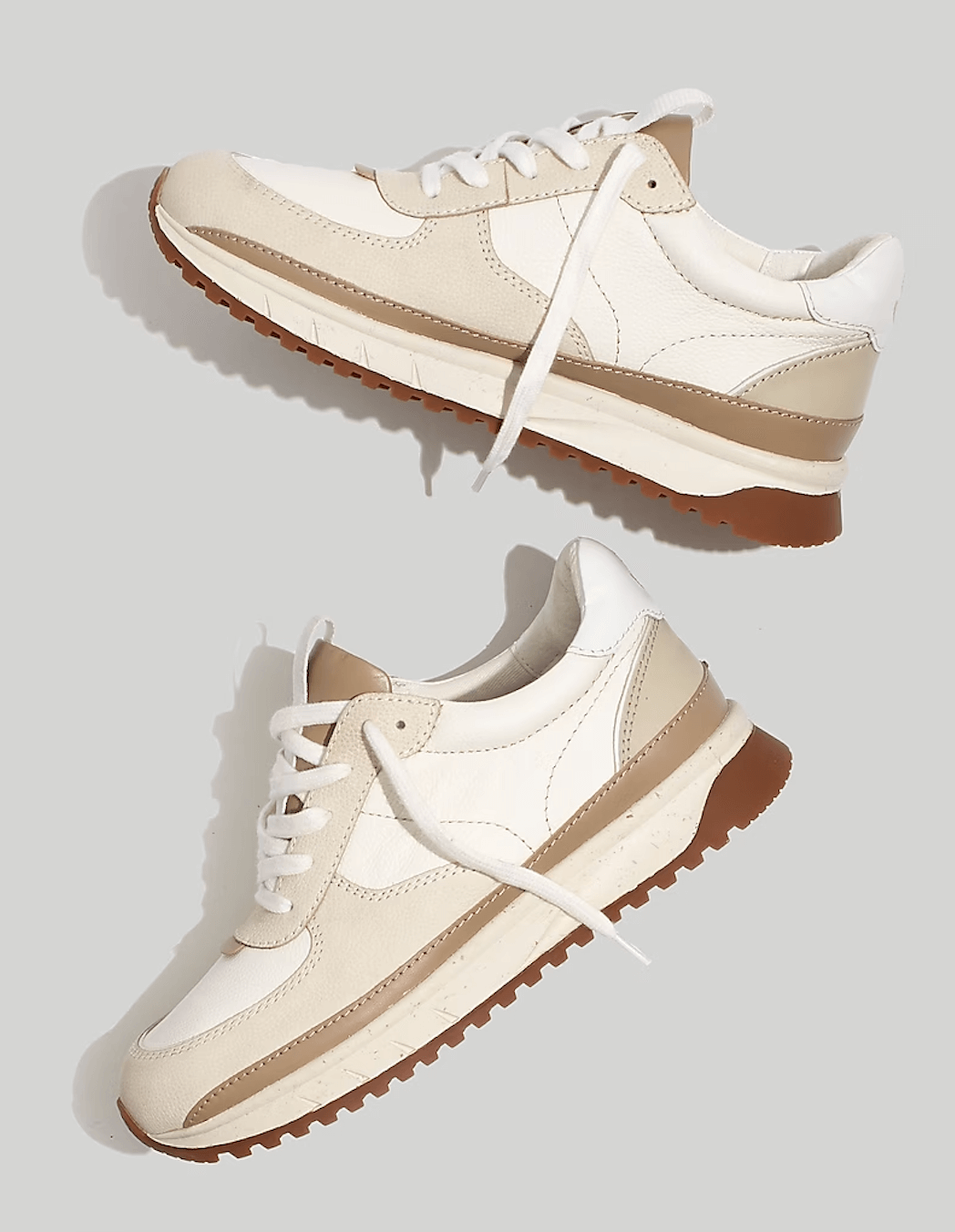 Madewell trainer sneakers with neutral color block design